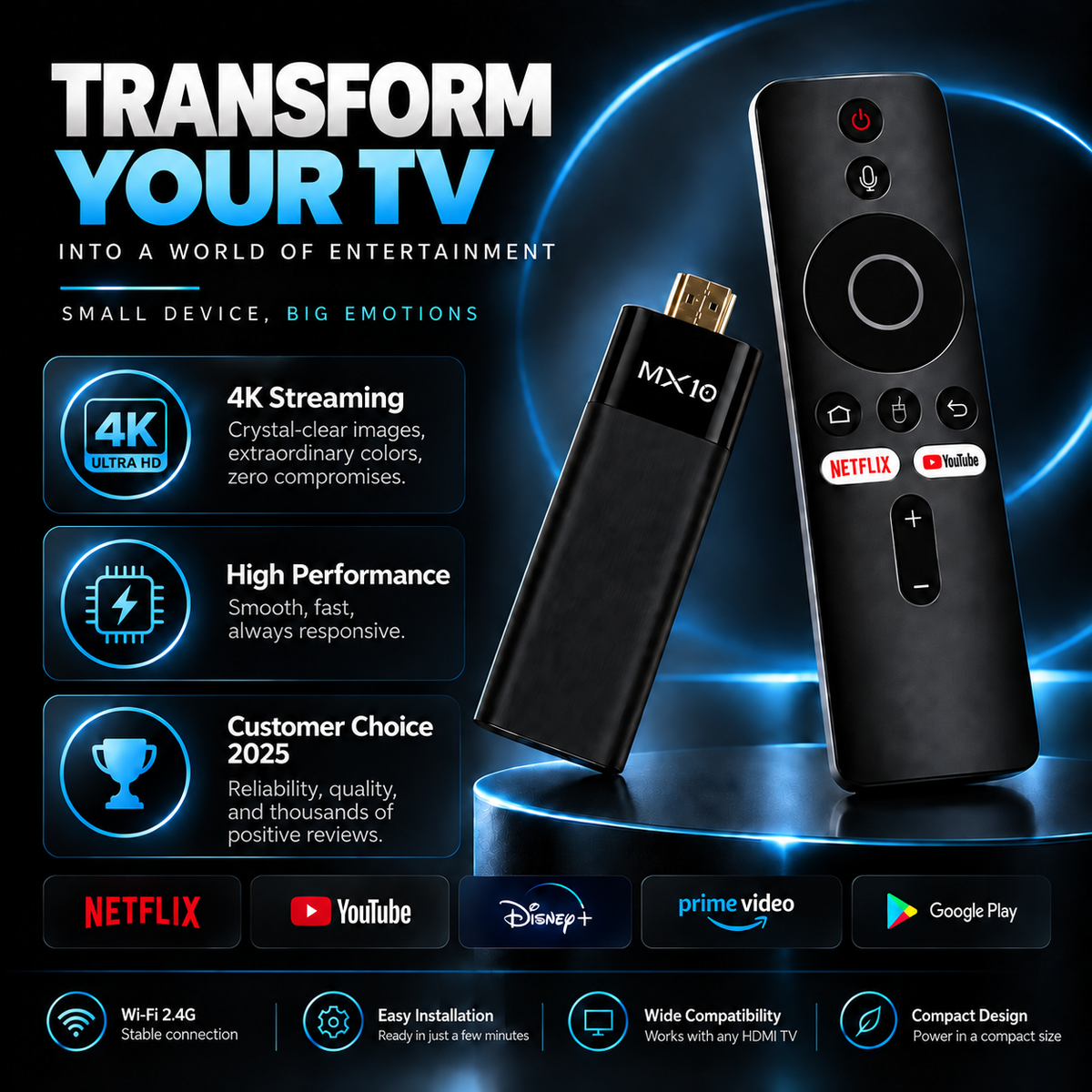 TV Stick 4K Ultra HD · Wi-Fi de doble banda