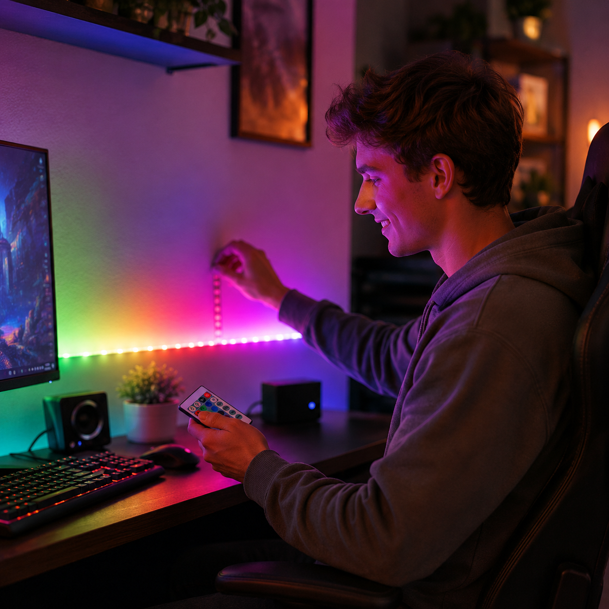 Striscia LED RGB per TV 5M  Sync Musica, App e Telecomando